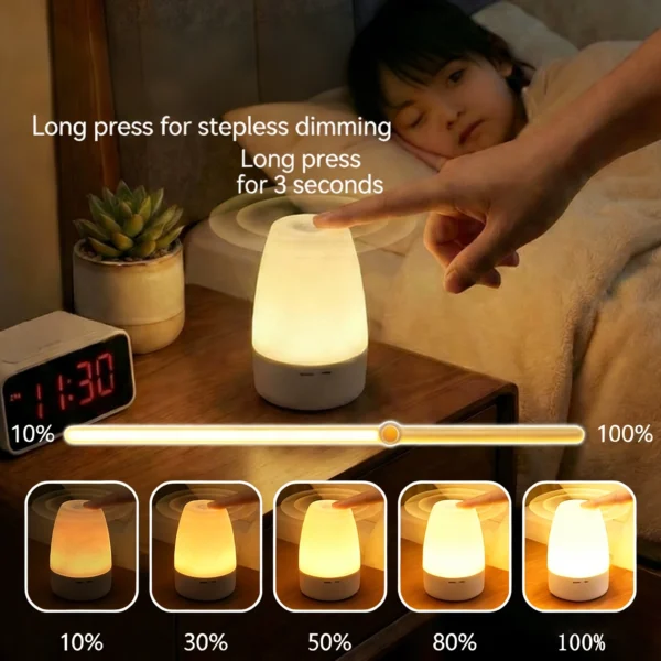 Lampes LED tactiles à intensité variable, veilleuse LED avec télécommande, rechargeable par USB, lampe de table LED 3 couleurs, lampe de nuit pour enfants, cadeau