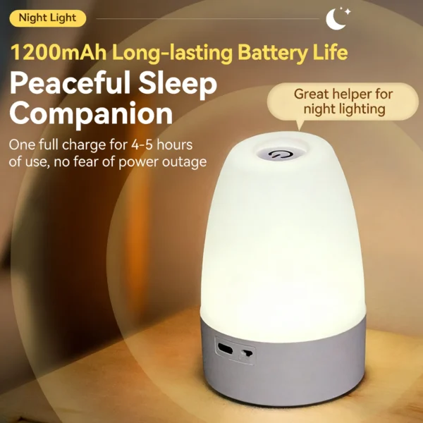 Lampes LED tactiles à intensité variable, veilleuse LED avec télécommande, rechargeable par USB, lampe de table LED 3 couleurs, lampe de nuit pour enfants, cadeau