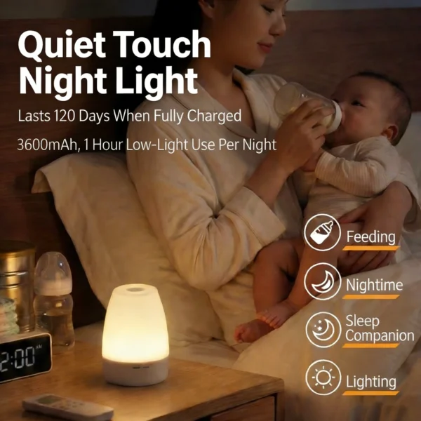 Lampes LED tactiles à intensité variable, veilleuse LED avec télécommande, rechargeable par USB, lampe de table LED 3 couleurs, lampe de nuit pour enfants, cadeau