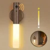 Veilleuse capteur de mouvement veilleuse applique murale Rechargeable applique murale magnétique applique murale en bois pour escaliers de chambre à coucher